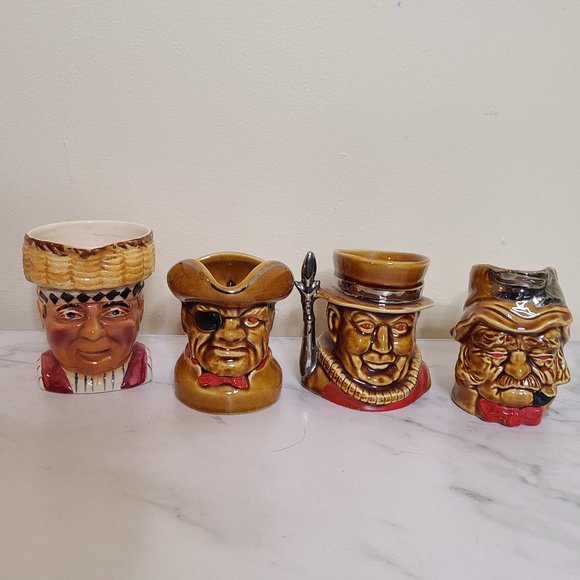 Antique English Collectible Pottery - 4 Mugs - Picture 1 of 16